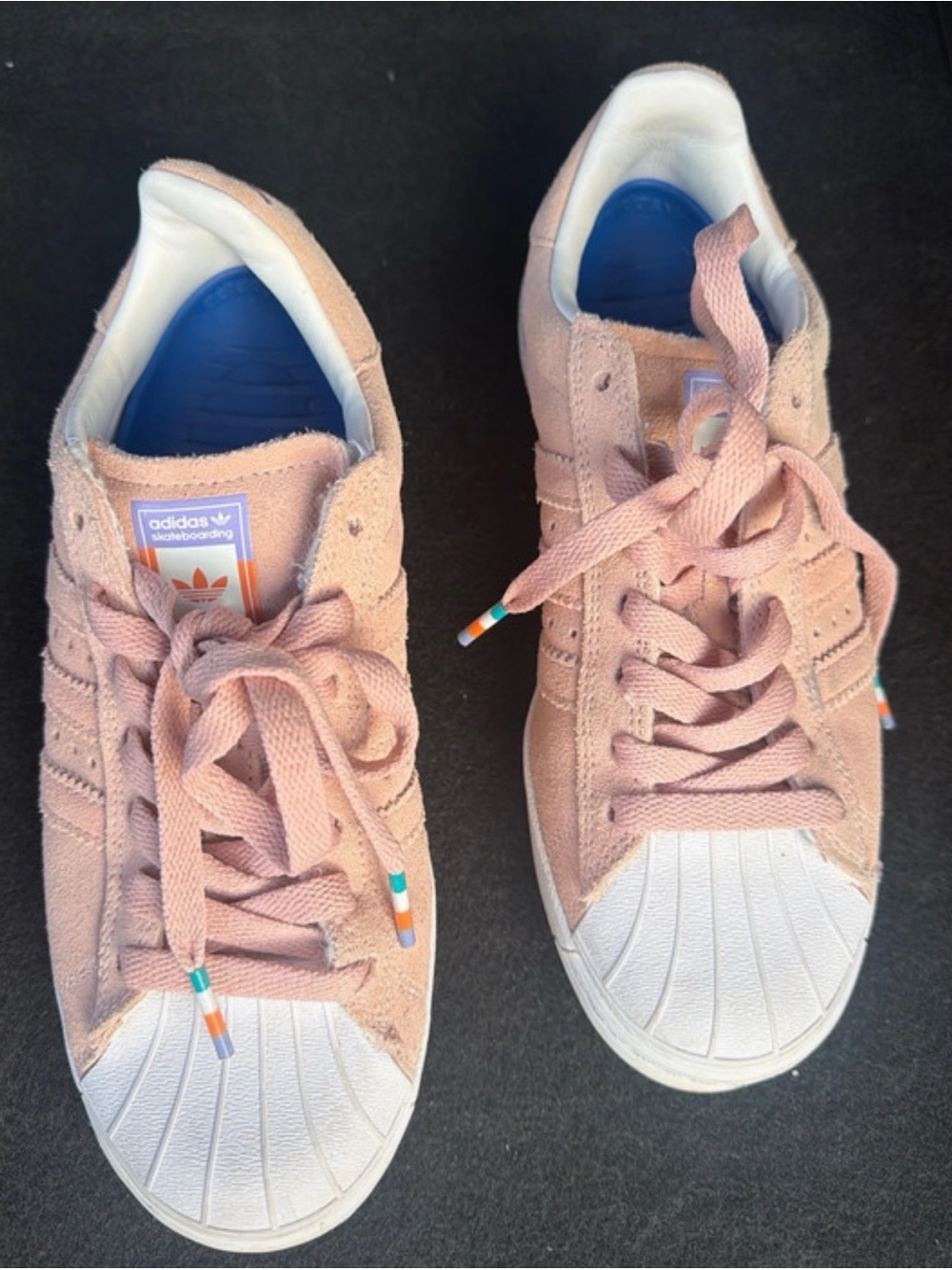 adidas Kids Pink Suede Shell-Toe Sneakers